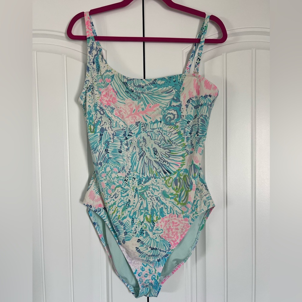 EUC Lilly Pulitzer size 14 Larue One Piece Swim, Multi Sink or Swim